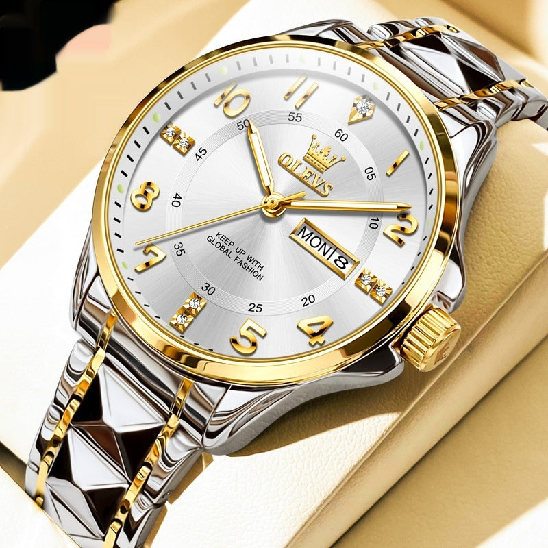 "Elegant Waterproof Quartz Couple’s Watch – Simple & Casual Design"