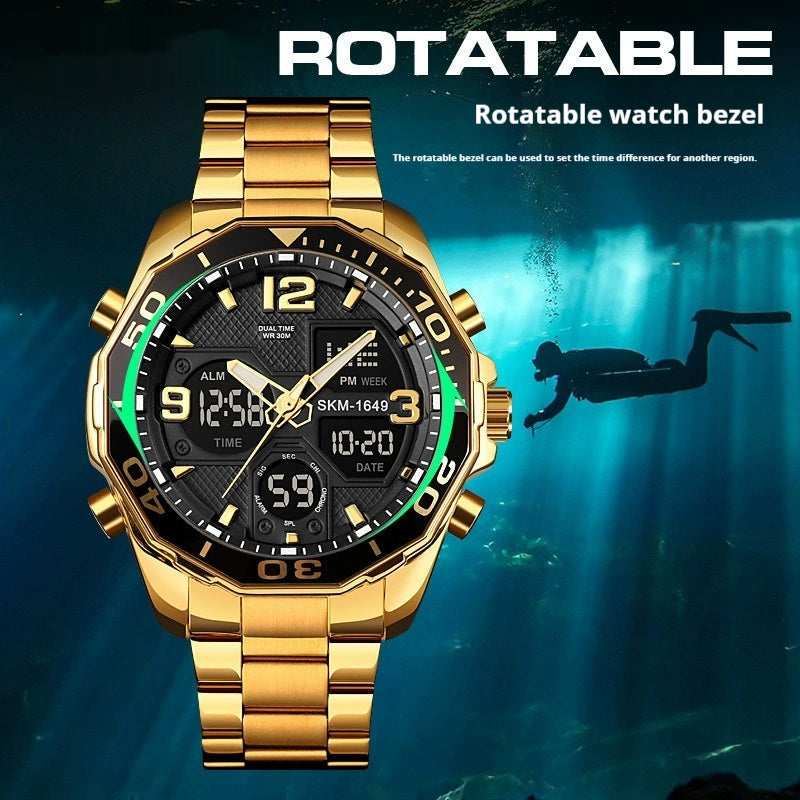 Modern Spiral Stainless Steel Watch for Young Men – Sleek Southeast Asian Design