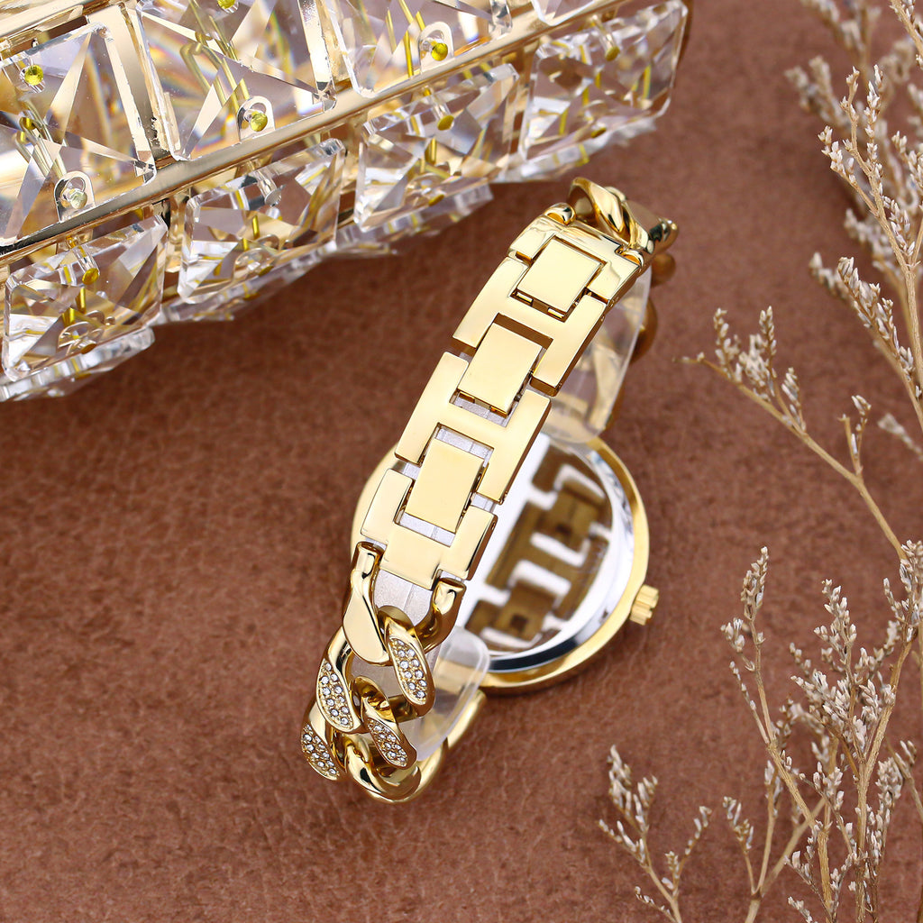 Premium Cuban Link Diamond Quartz Watch