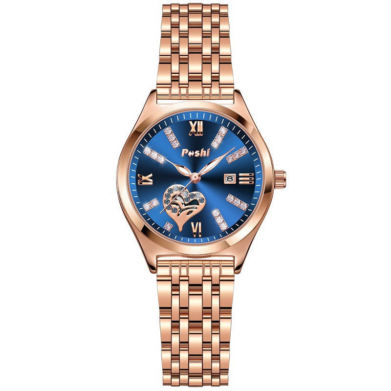 Women's Fashion Casual Waterproof Calendar Luminous Watc