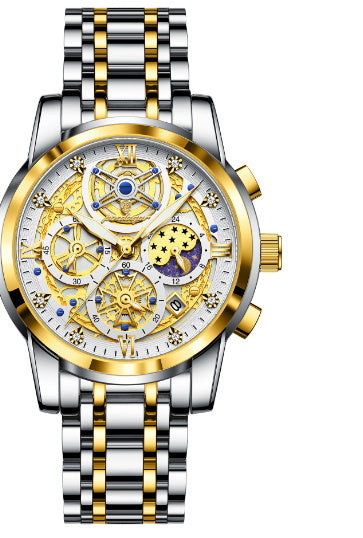 Luxury Men’s Hollow-Out Large Dial Waterproof Watch – High-Grade Style”