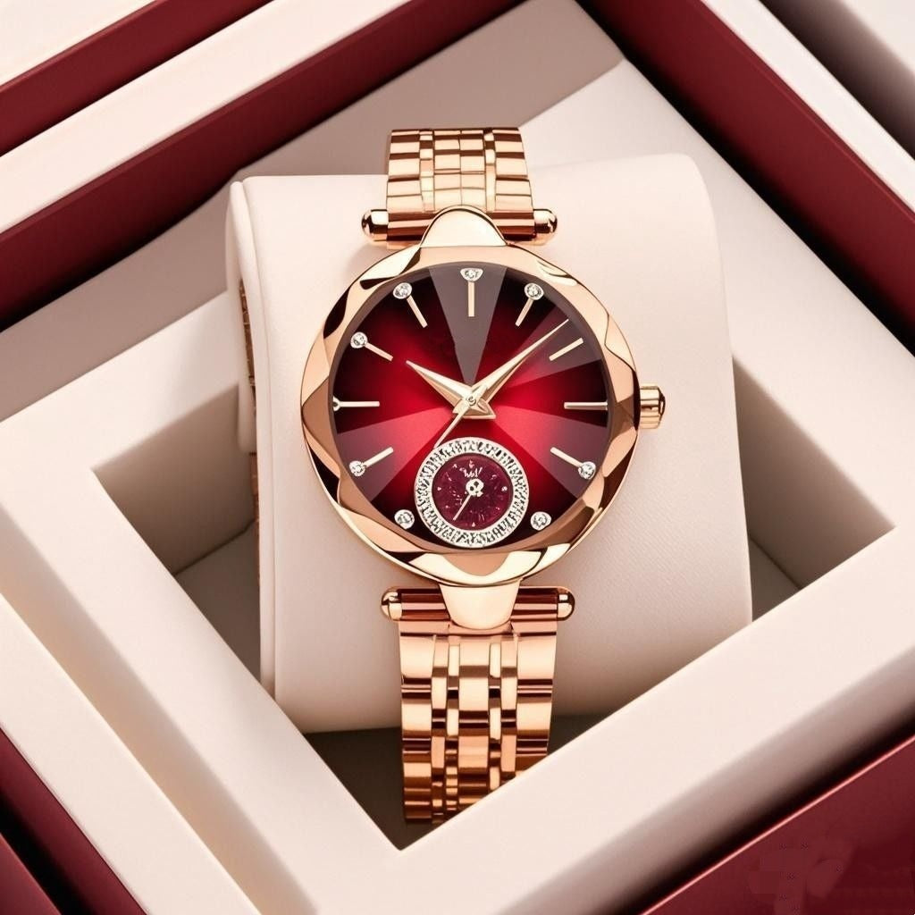 Chic Women's Quartz Wristwatch with Crystal Detailing