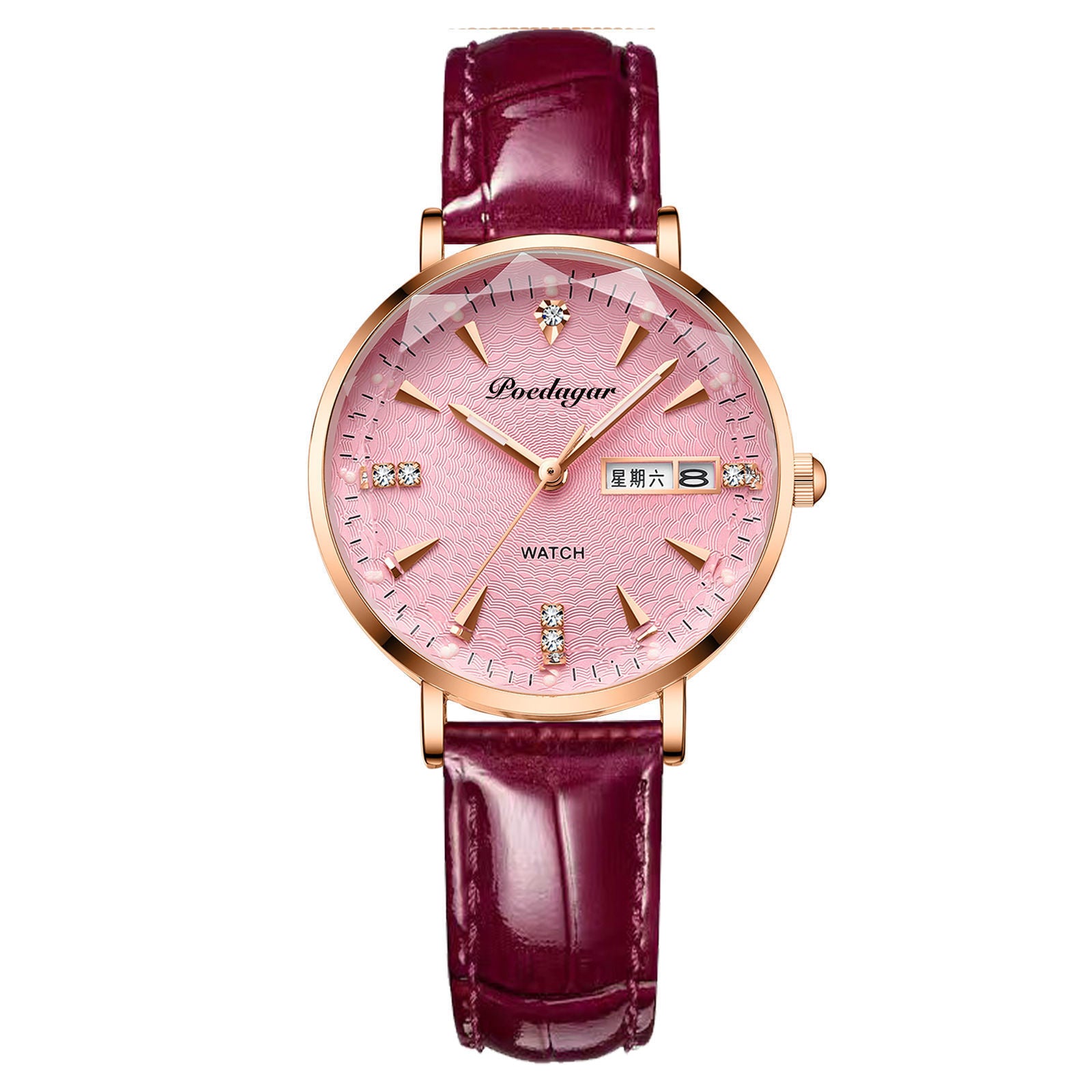 Women's Business Style Double Calendar Quartz Wristwatch