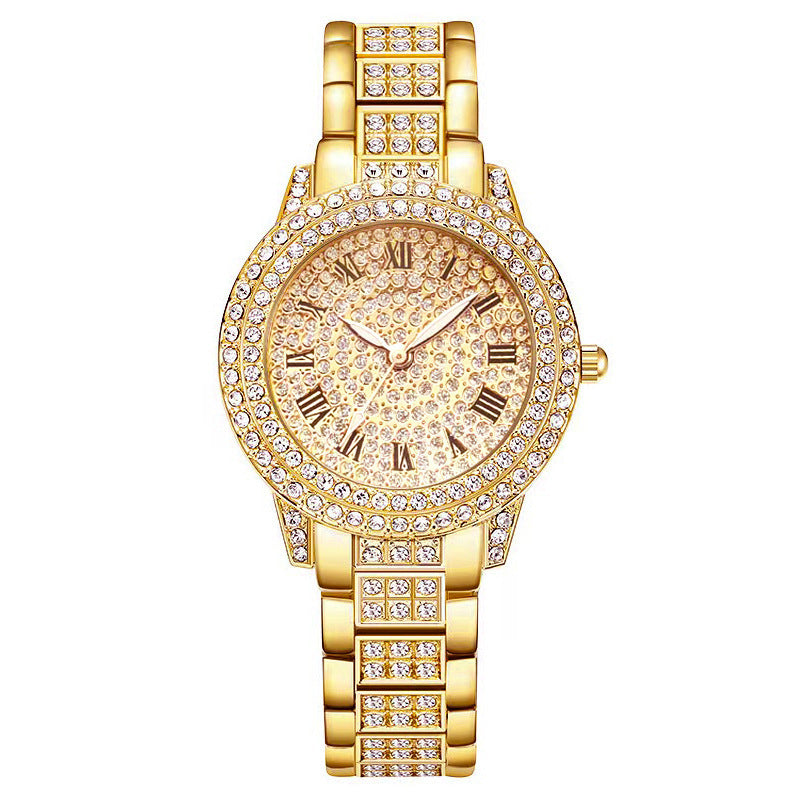 Elegant Women's Diamond Quartz Watch – 5-Piece Gift Set