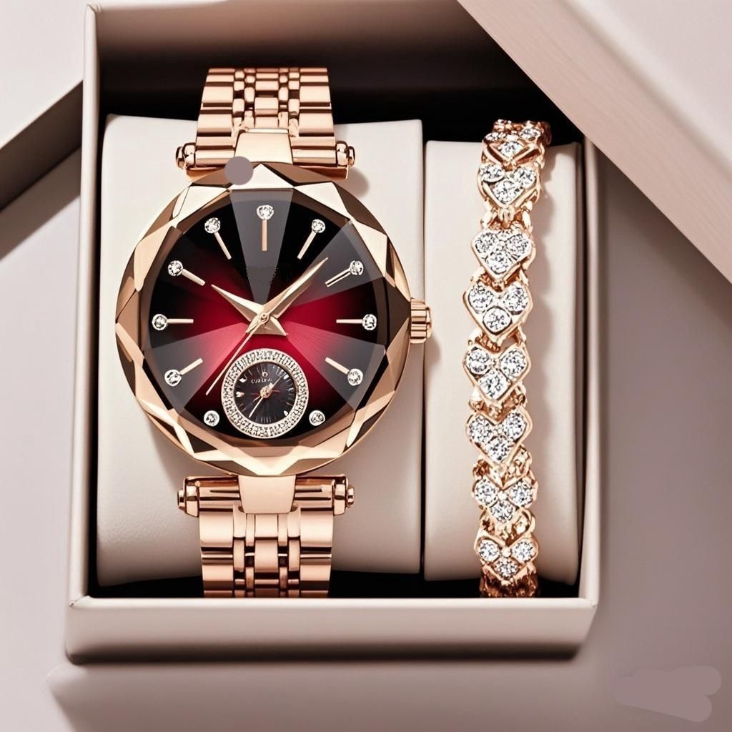 Chic Women's Quartz Wristwatch with Crystal Detailing